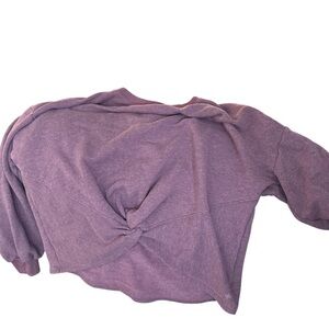 Purple Tie Front Hoodie Sweatshirt